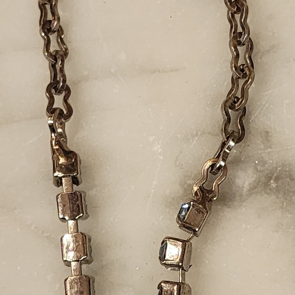 15" Vintage Rhinestone Choker Necklace & Bracelet Demi Parure Blue Opalescent - Picture 16 of 16